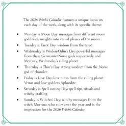 2026 Witch's Calendar: Daily Magick