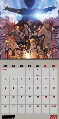 ATTACK ON TITAN 2026 SQUARE CALENDAR