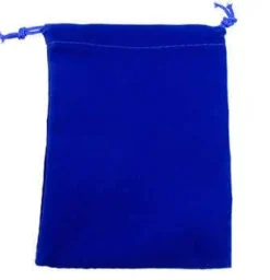 Blue Velour Dice Pouch (small) Terningpose