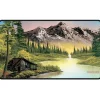 Bob Ross Mountain Retreat Black Stitched Playmat