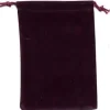Burgundy Velour Dice Pouch (L) Terningpose