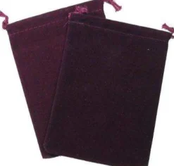 Burgundy Velour Dice Pouch (Small) Terningpose