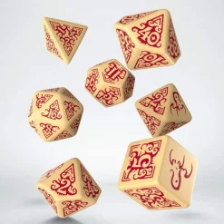 Call of Cthulhu Masks of Nyarlathotep Poly Beige /Red (7) Terningsett, Call of Cthulhu RPG
