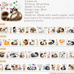 Cat Mood Washi Tape Sticker Set