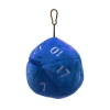 D20 Blue Plush Dice Bag Terningpose