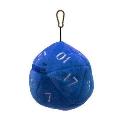 D20 Blue Plush Dice Bag Terningpose