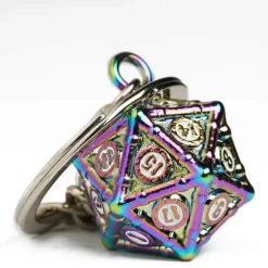 D20 Keychain Rainbow