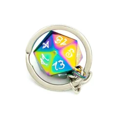 D20 Keychain Rainbow Dragon Font
