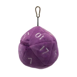 D20 Purple Plush Dice Bag Terningpose