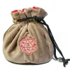 Flannel Khaki Drawstring Dice Bag Terningpose
