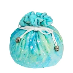 Flannel Rainbow Stars Blue & Cyan Drawstring Dice Bag