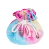 Flannel Rainbow Stars Drawstring Dice Bag