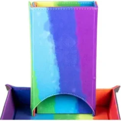 Fold Up Rainbow Velvet Dice Tower