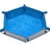 Foldable Leather Hexagon Sky Blue Dice Tray