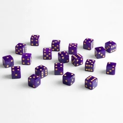 Full Pack of D6s Shimmering Purple /Gold (20)