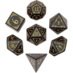 Gemstone Poly Obsidian Vine Pattern Black /Gold (7)