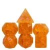 Glass Burst Lightning Poly Orange /Orange (7) Terningsett