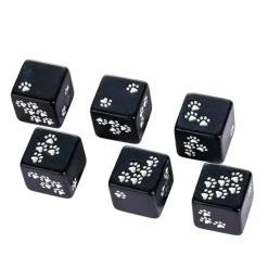 Glitter 16mm D6 Cat Footprint Blue /White (12)