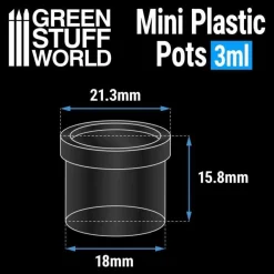 Green Stuff World: Mini Plastic Pots 3ml x24