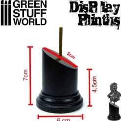 Green Stuff World: Tapered Round Bust Plinth Black 5x5 cm