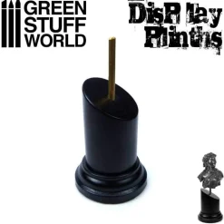 Green Stuff World: Tapered Round Bust Plinth Black 3,5x3,5 cm