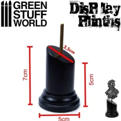 Green Stuff World: Tapered Round Bust Plinth Black 3,5x3,5 cm