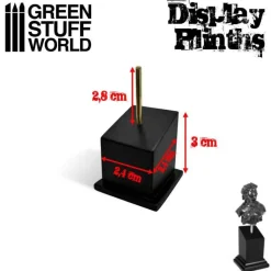 Green Stuff World: Tapered Bust Plinth Black 2,5x2,5cm