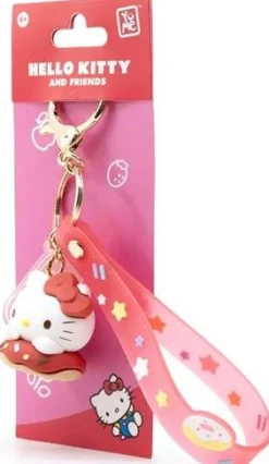 Hello Kitty Donuts Series Keychain with Hand Strap