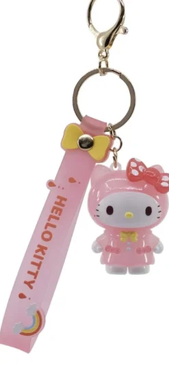 Hello Kitty Raincoat Series Keychain with Hand Strap