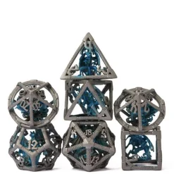 Hollow Metal Poly Retro Dragon Blue /Silver (7)