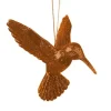 Hummingbird Glitter Amber Plastic Ornament