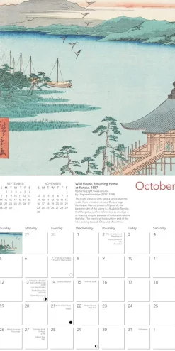 Japanese Woodblocks Mini Wall Calendar 2025 (Art Calendar)