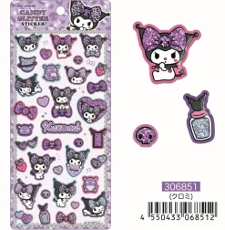 Kuromi Gal Art Candy Glitter Sticker