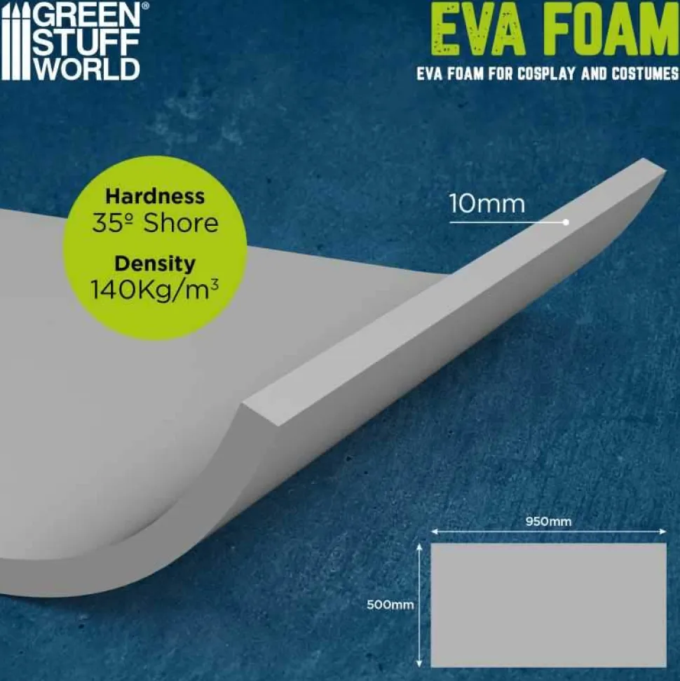 Light Grey 10mm Medium Density EVA Foam 500x950mm