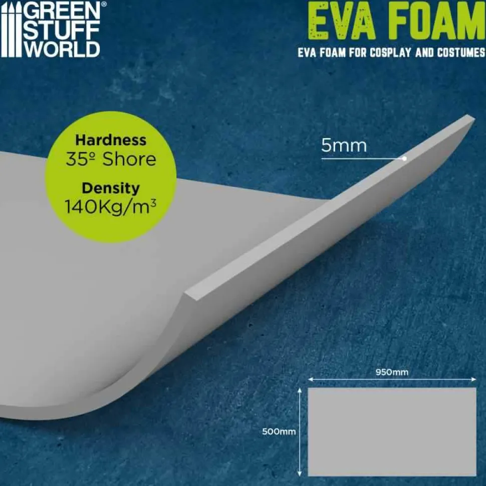 Light Grey 5mm Medium Density EVA Foam 500x950mm