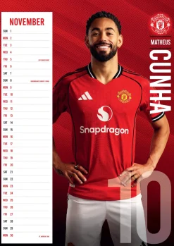MANCHESTER UNITED FC 2026 A3 CALENDAR
