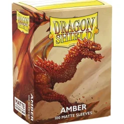 Matte Amber Standard Size Dragon Shield Sleeves (100)