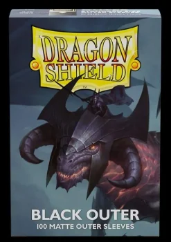 Matte Black Outer Sleeves Standard Size (100) Kortlommer, Dragon Shield