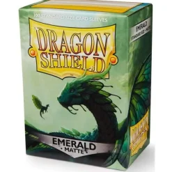 Matte Emerald Standard Size Dragon Shield Sleeves (100)