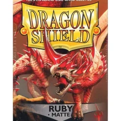 Matte Ruby Standard Size Dragon Shield Sleeves (100)