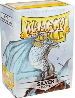 Matte Silver Standard Size Dragon Shield Sleeves (100)