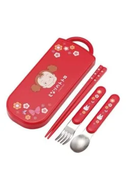 Mei Red Chopsticks, Spoon and Fork Set