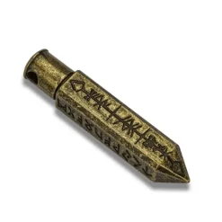 Metal Keychain Bullet with tiny Metal Poly Dice Set Bronze (7)