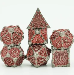 Metal Poly Dagger of Venom Red, Black /Silver (7) Terningsett