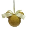 Mickey Pastel Gold Glitter Bauble