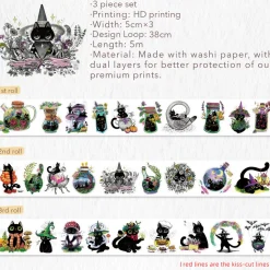 Midnight Mischief Washi Tape Sticker Set