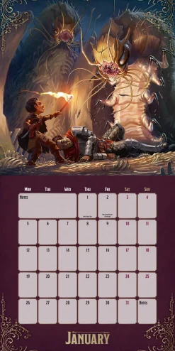 Official Dungeons & Dragons 2026 Square Calendar