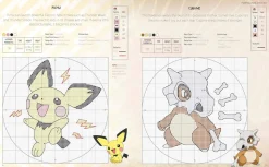 PokeMon Cross Stitch Kit: Includes Patterns and Materials to Stitch Pikachu & Piplup, & Evee, and Charts for 16 Other PokeMon Projects