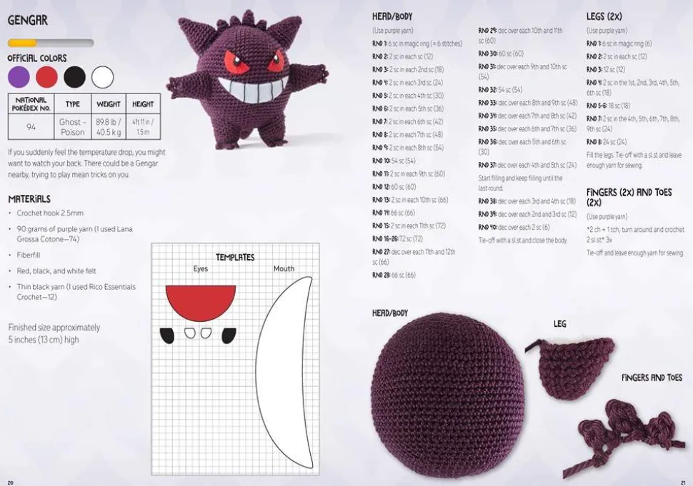 PokéMon Crochet Snorlax Kit: Includes Materials to Make Snorlax and Instructions for 5 Other PokéMon