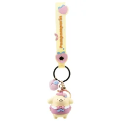 Pompompurin Peach Series Keychain with Hand Strap
